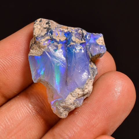 Supreme Top Grade Quality 100% Natural Welo Fire Ethiopian Opal Fancy Rough Loose Gemstone For Making Jewelry 26X19X7 MM 15.50 Cts. KR59-10 Sunkarton