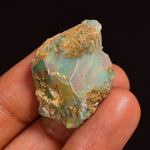 Tempting Top Grade Quality 100% Natural Welo Fire Ethiopian Opal Fancy Rough Loose Gemstone For Making Jewelry 28X21X11MM 23.50 Cts. KR59-11 Sunkarton