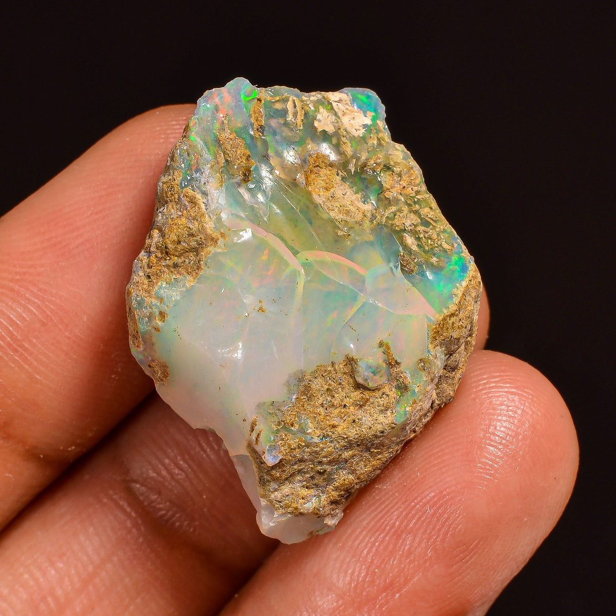 Tempting Top Grade Quality 100% Natural Welo Fire Ethiopian Opal Fancy Rough Loose Gemstone For Making Jewelry 28X21X11MM 23.50 Cts. KR59-11 Sunkarton