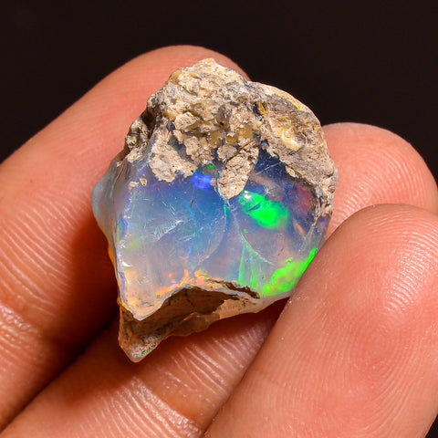 Excellent Top Grade Quality 100% Natural Welo Fire Ethiopian Opal Fancy Rough Loose Gemstone For Making Jewelry 21X16X11MM 12.50 Cts KR59-15 Sunkarton