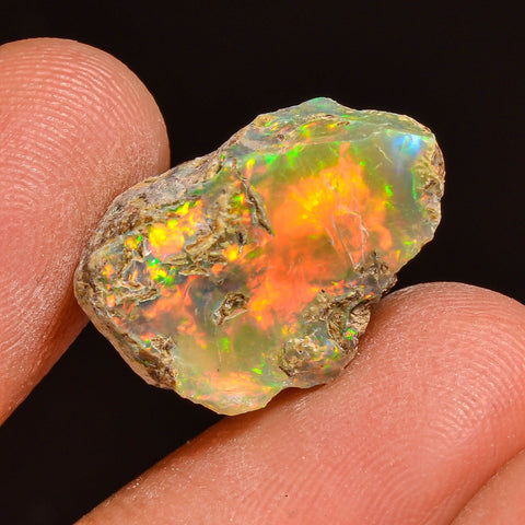 Exclusive Top Grade Quality 100% Natural Welo Fire Ethiopian Opal Fancy Rough Loose Gemstone For Making Jewelry 18X12X8MM 08.00 Cts. KR59-16 Sunkarton