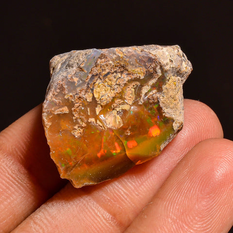 Elegant Top Grade Quality 100% Natural Welo Fire Ethiopian Opal Fancy Rough Loose Gemstone For Making Jewelry 23X22X14 MM 34.50 Cts. KR59-17 Sunkarton