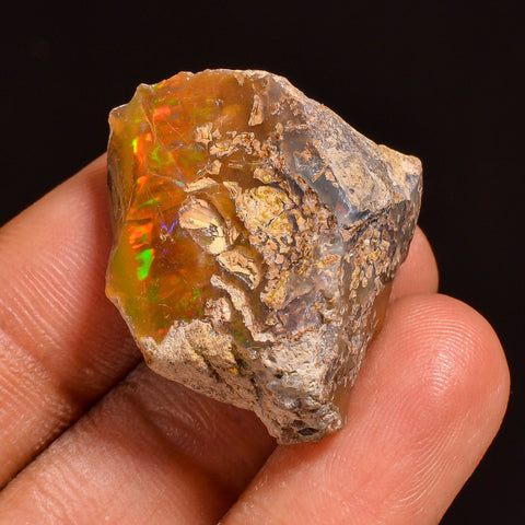 Elegant Top Grade Quality 100% Natural Welo Fire Ethiopian Opal Fancy Rough Loose Gemstone For Making Jewelry 23X22X14 MM 34.50 Cts. KR59-17 Sunkarton