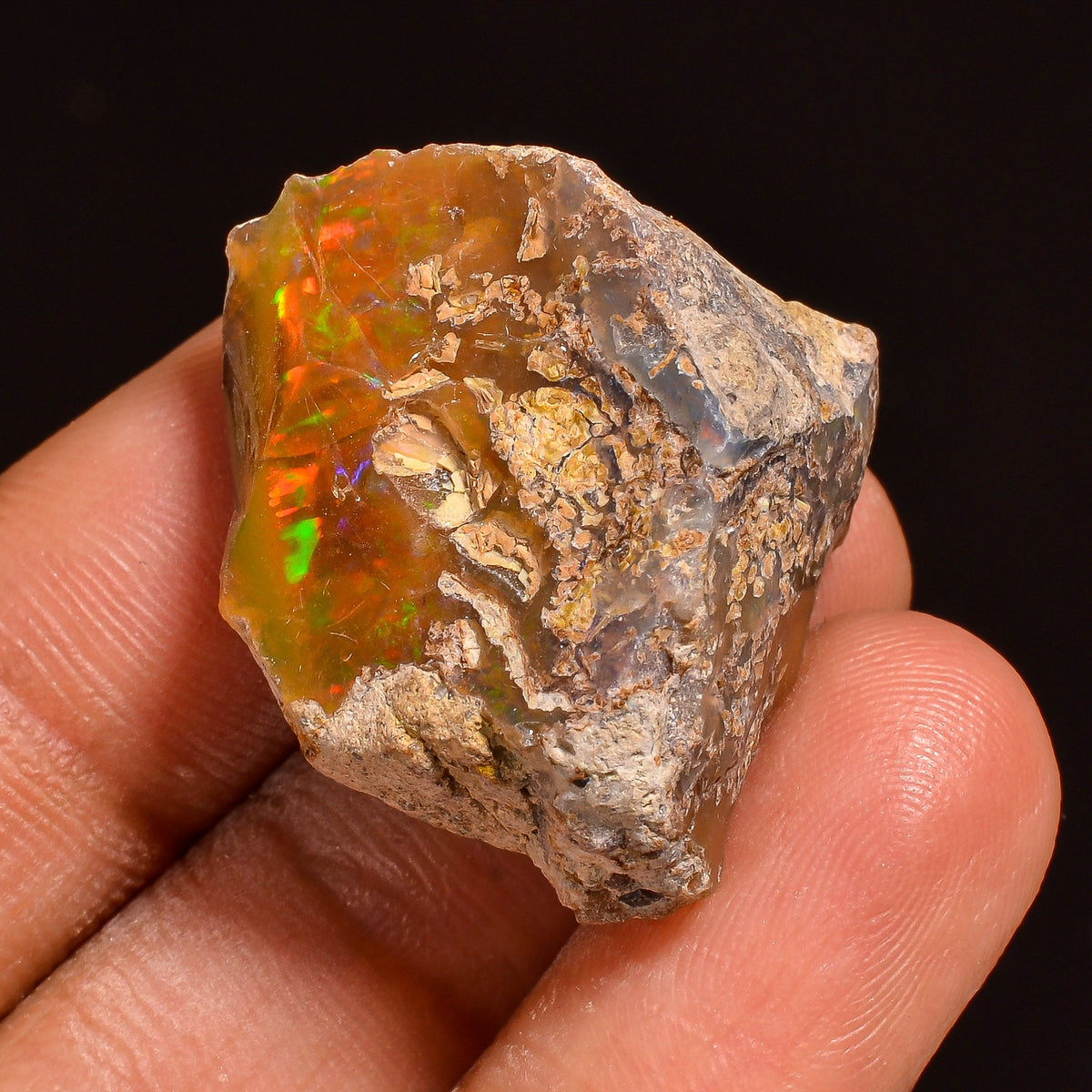 Elegant Top Grade Quality 100% Natural Welo Fire Ethiopian Opal Fancy Rough Loose Gemstone For Making Jewelry 23X22X14 MM 34.50 Cts. KR59-17 Sunkarton