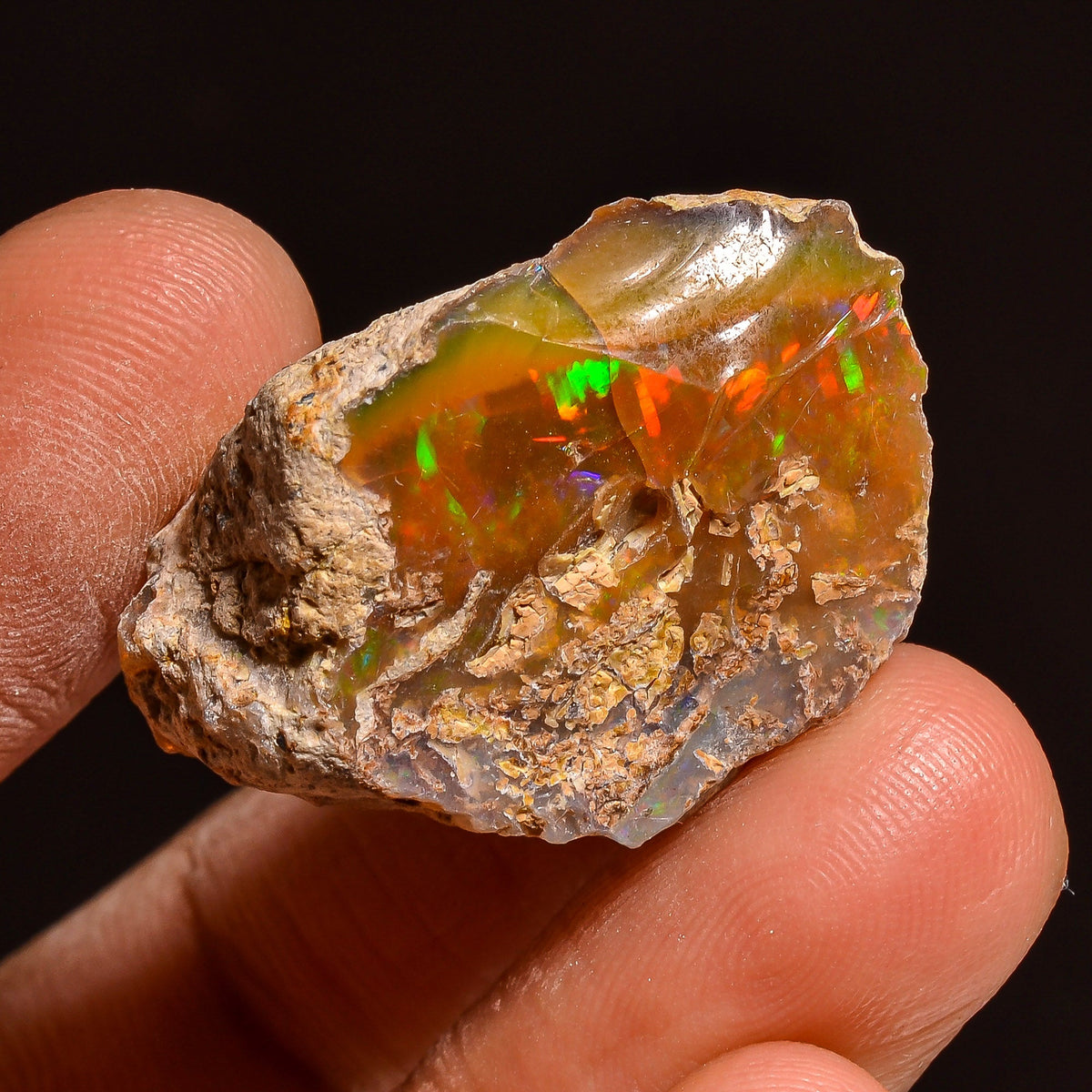 Elegant Top Grade Quality 100% Natural Welo Fire Ethiopian Opal Fancy Rough Loose Gemstone For Making Jewelry 23X22X14 MM 34.50 Cts. KR59-17 Sunkarton