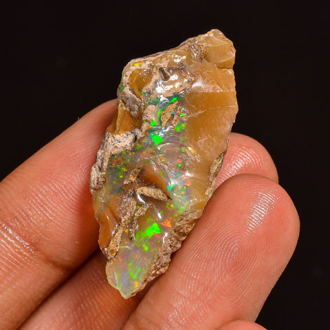 Fabulous Top Grade Quality 100% Natural Welo Fire Ethiopian Opal Fancy Rough Loose Gemstone For Making Jewelry 35X15X10MM 19.50 Cts. KR59-18 Sunkarton