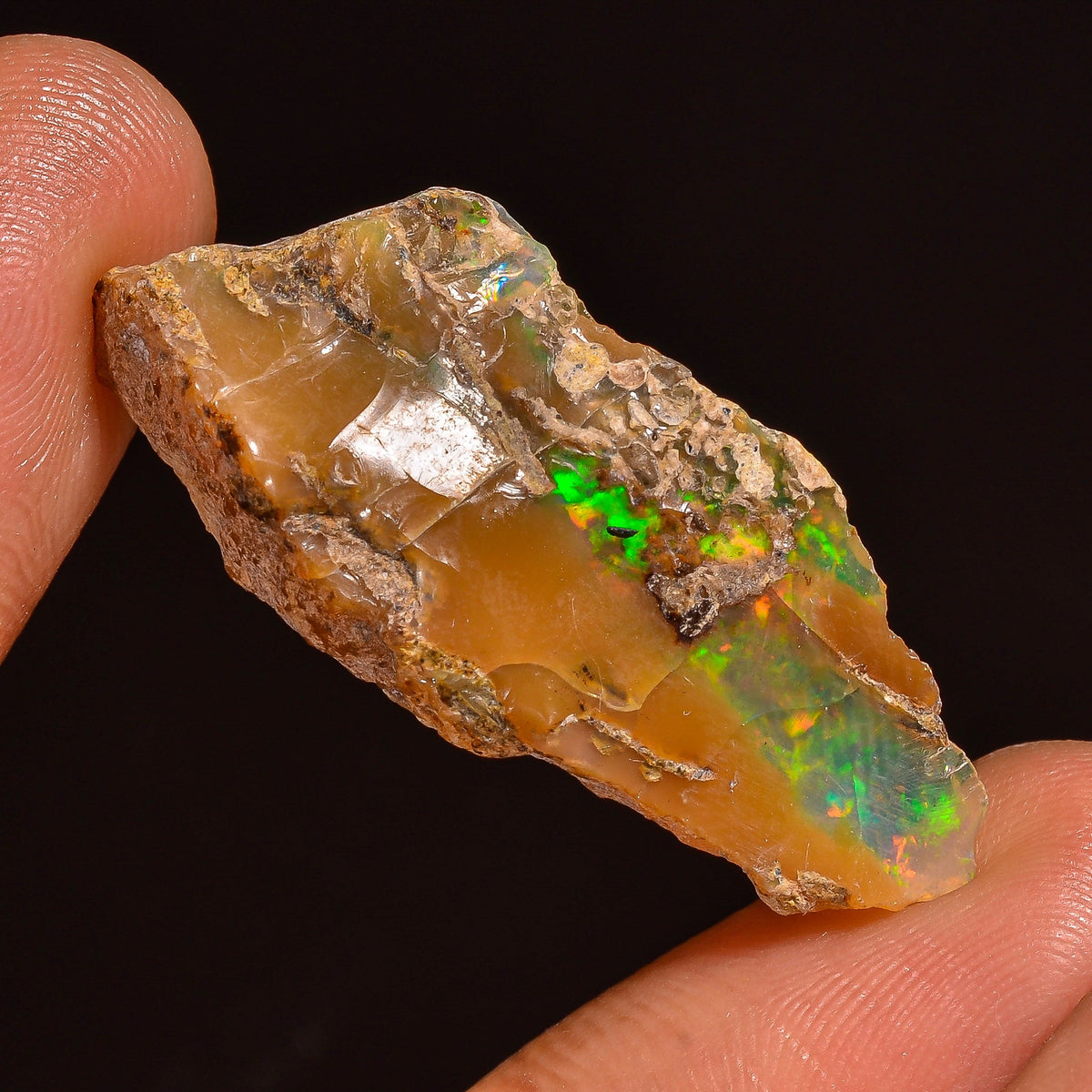 Fabulous Top Grade Quality 100% Natural Welo Fire Ethiopian Opal Fancy Rough Loose Gemstone For Making Jewelry 35X15X10MM 19.50 Cts. KR59-18 Sunkarton