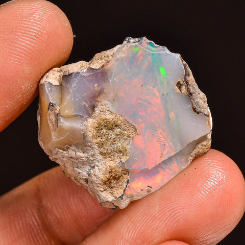 Fantastic Top Grade Quality 100% Natural Welo Fire Ethiopian Opal Fancy Rough Loose Gemstone For Making Jewelry 23X20X11MM 23.50 Cts KR59-19 Sunkarton