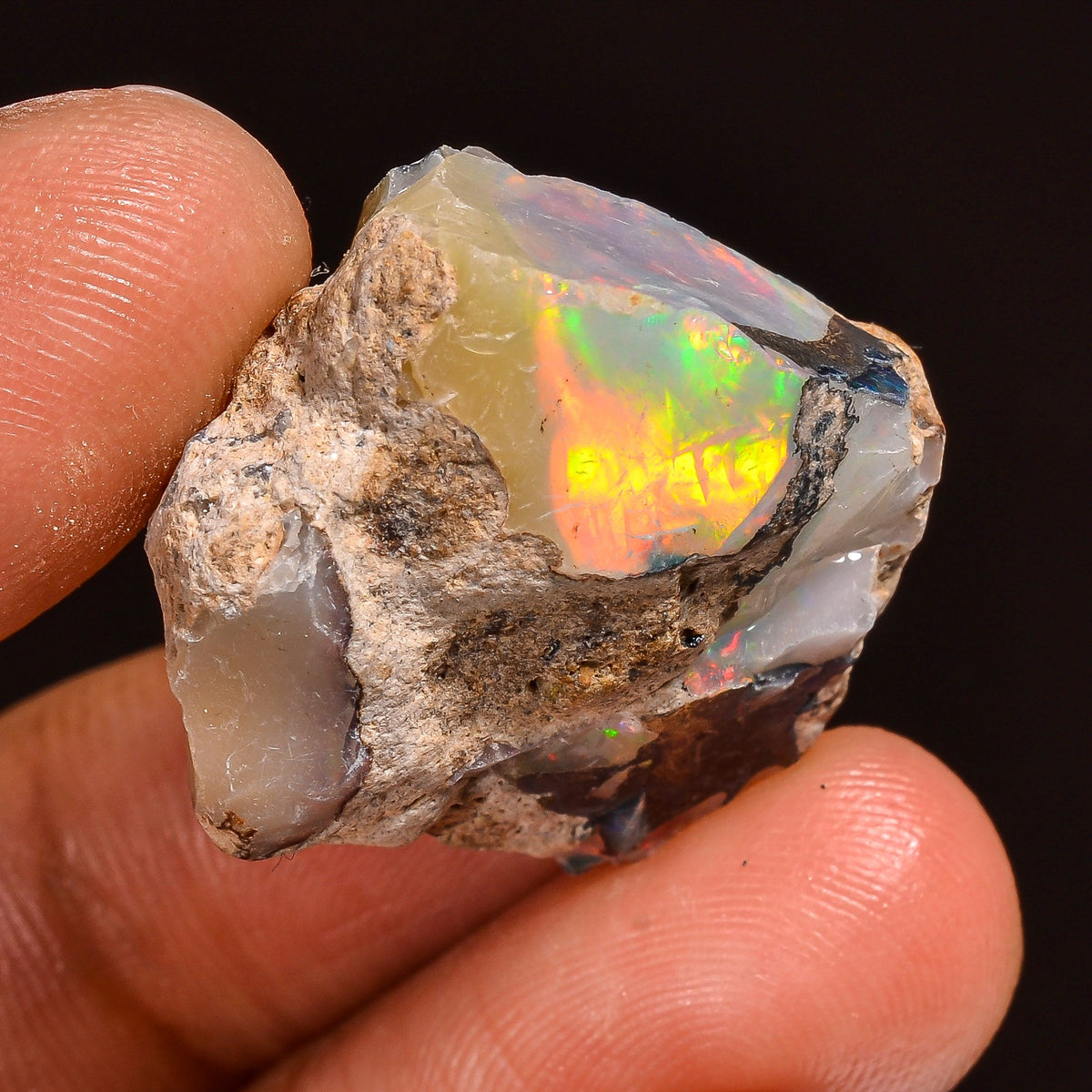 Fantastic Top Grade Quality 100% Natural Welo Fire Ethiopian Opal Fancy Rough Loose Gemstone For Making Jewelry 23X20X11MM 23.50 Cts KR59-19 Sunkarton