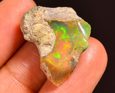 Tempting Top Grade Quality 100% Natural Welo Fire Ethiopian Opal Fancy Rough Loose Gemstone For Making Jewelry 22X17X9 MM 15.00 Cts. KR59-1 Sunkarton