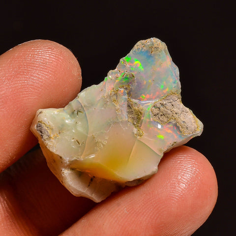 Immaculate Top Grade Quality 100% Natural Welo Fire Ethiopian Opal Fancy Rough Loose Gemstone For Making Jewelry 23X18X10MM 18.00 Cts KR5921 Sunkarton