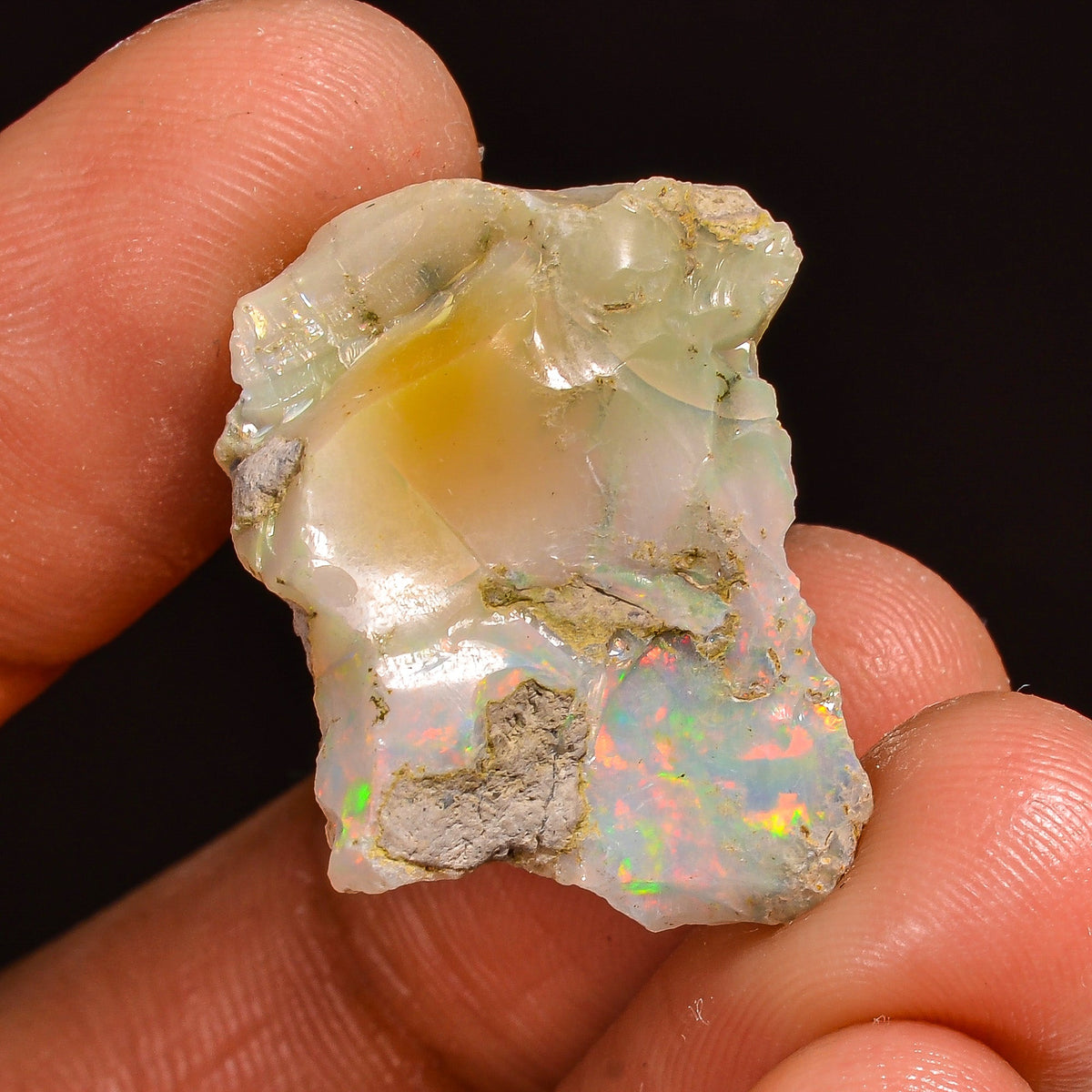 Immaculate Top Grade Quality 100% Natural Welo Fire Ethiopian Opal Fancy Rough Loose Gemstone For Making Jewelry 23X18X10MM 18.00 Cts KR5921 Sunkarton