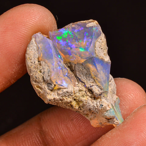 Incredible Top Grade Quality 100% Natural Welo Fire Ethiopian Opal Fancy Rough Loose Gemstone For Making Jewelry 24X18X15MM 21.50 Cts KR5922 Sunkarton
