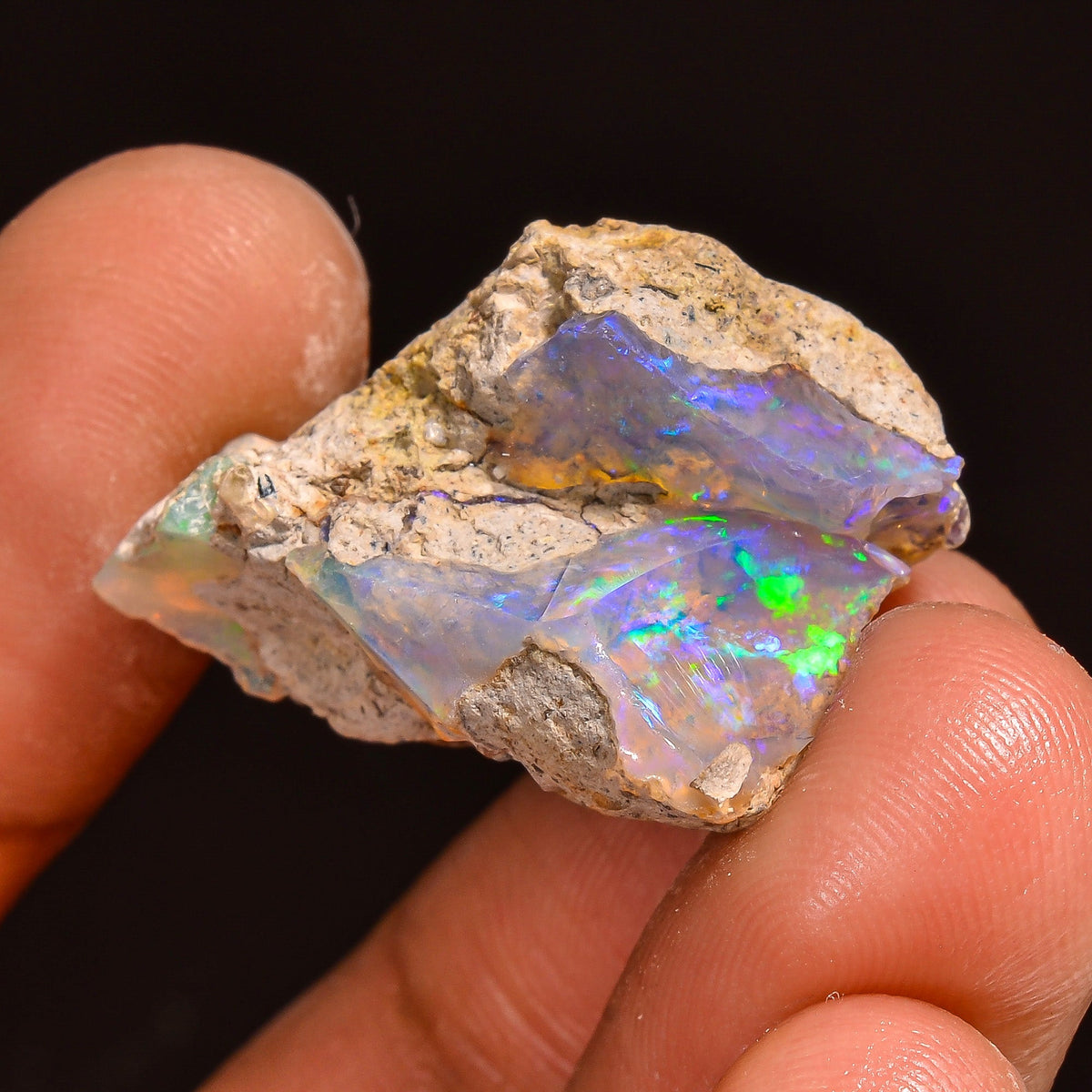 Incredible Top Grade Quality 100% Natural Welo Fire Ethiopian Opal Fancy Rough Loose Gemstone For Making Jewelry 24X18X15MM 21.50 Cts KR5922 Sunkarton