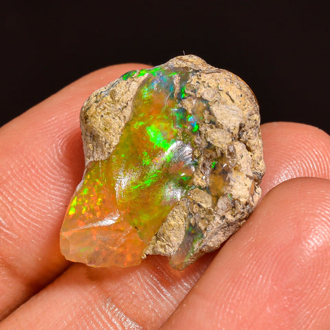 Mind Blowing Top Grade Quality 100% Natural Welo Fire Ethiopian Opal Rough Loose Gemstone For Making Jewelry 20X18X10 MM 12.50 Cts. KR59-24 Sunkarton
