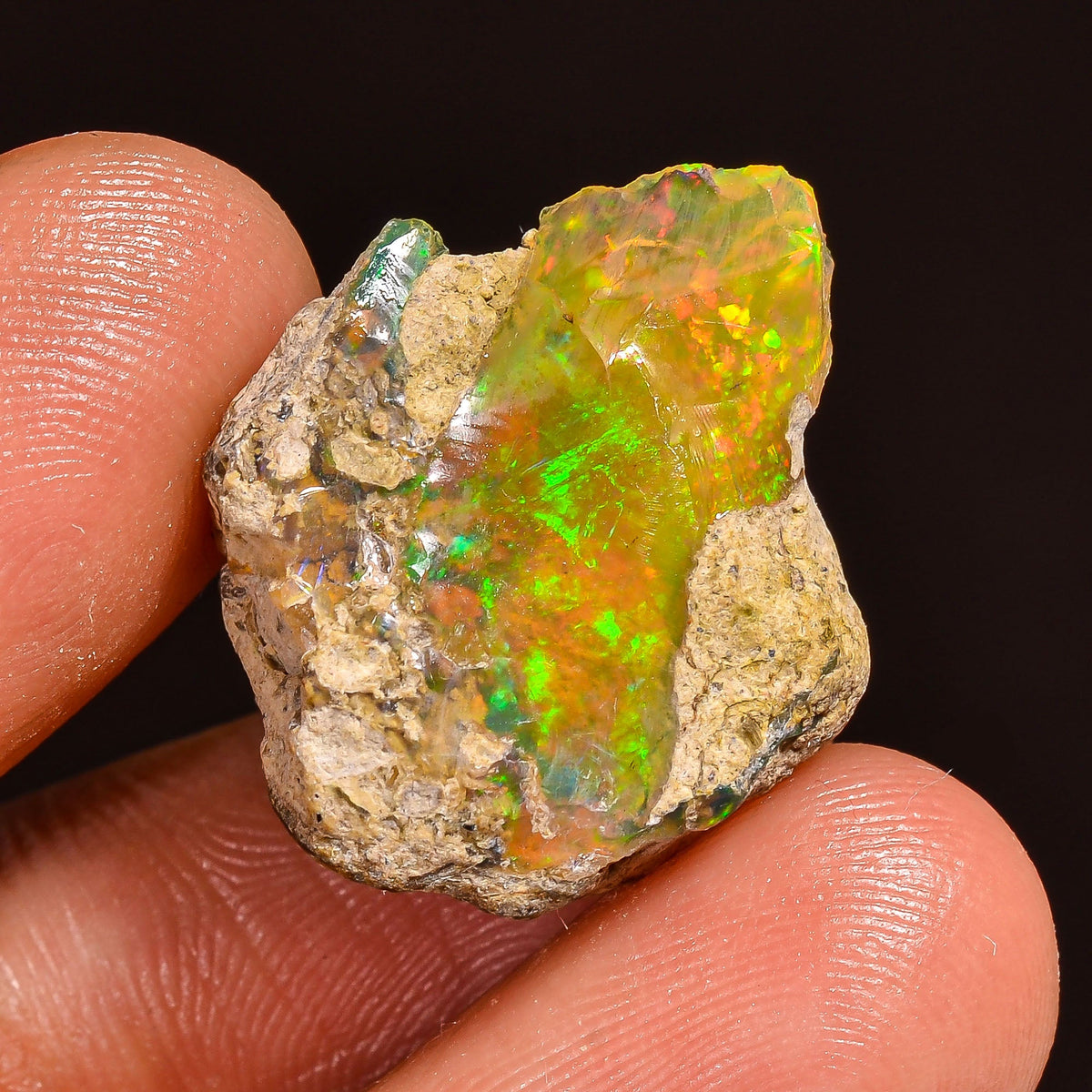 Mind Blowing Top Grade Quality 100% Natural Welo Fire Ethiopian Opal Rough Loose Gemstone For Making Jewelry 20X18X10 MM 12.50 Cts. KR59-24 Sunkarton