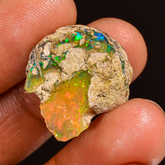 Mind Blowing Top Grade Quality 100% Natural Welo Fire Ethiopian Opal Rough Loose Gemstone For Making Jewelry 20X18X10 MM 12.50 Cts. KR59-24 Sunkarton