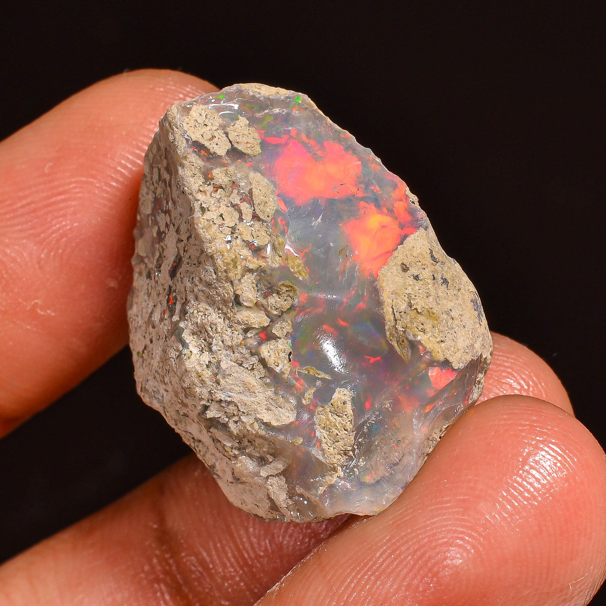 Superb Top Grade Quality 100% Natural Welo Fire Ethiopian Opal Fancy Rough Loose Gemstone For Making Jewelry 20X17X14 MM 24.00 Cts. KR59-27 Sunkarton
