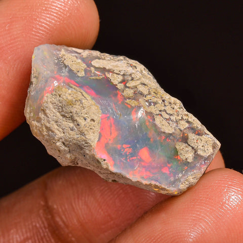Superb Top Grade Quality 100% Natural Welo Fire Ethiopian Opal Fancy Rough Loose Gemstone For Making Jewelry 20X17X14 MM 24.00 Cts. KR59-27 Sunkarton