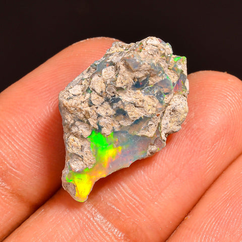 Terrific Top Grade Quality 100% Natural Welo Fire Ethiopian Opal Fancy Rough Loose Gemstone For Making Jewelry 22X13X8 MM 08.00 Cts. KR59-2 Sunkarton