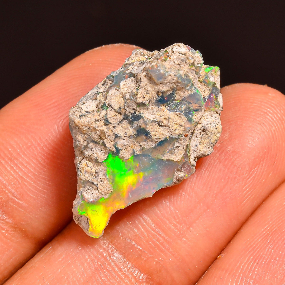 Terrific Top Grade Quality 100% Natural Welo Fire Ethiopian Opal Fancy Rough Loose Gemstone For Making Jewelry 22X13X8 MM 08.00 Cts. KR59-2 Sunkarton