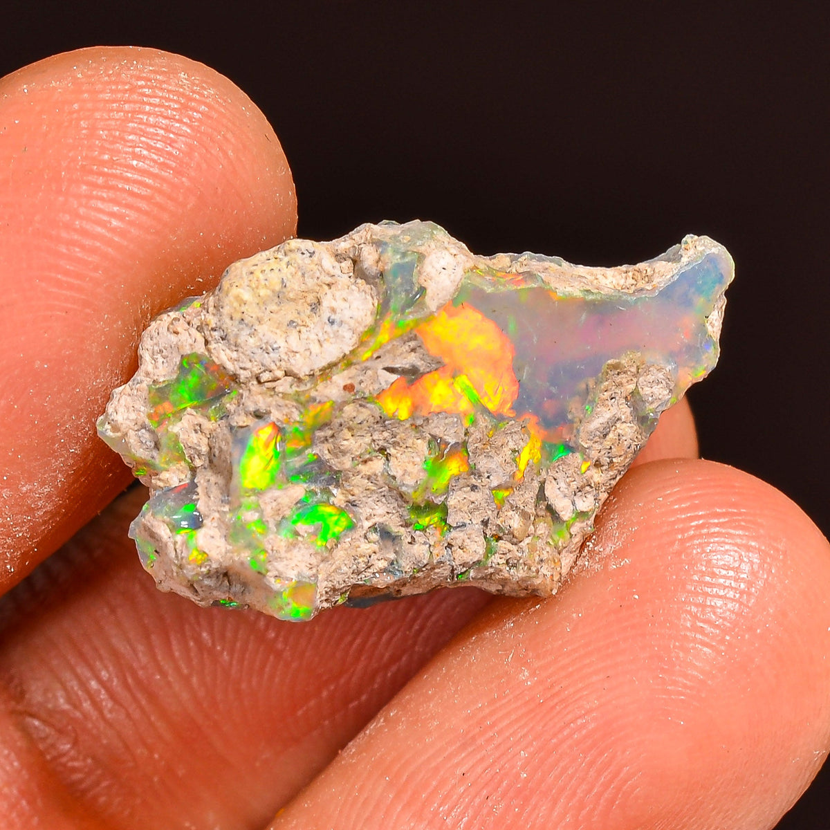 Terrific Top Grade Quality 100% Natural Welo Fire Ethiopian Opal Fancy Rough Loose Gemstone For Making Jewelry 22X13X8 MM 08.00 Cts. KR59-2 Sunkarton