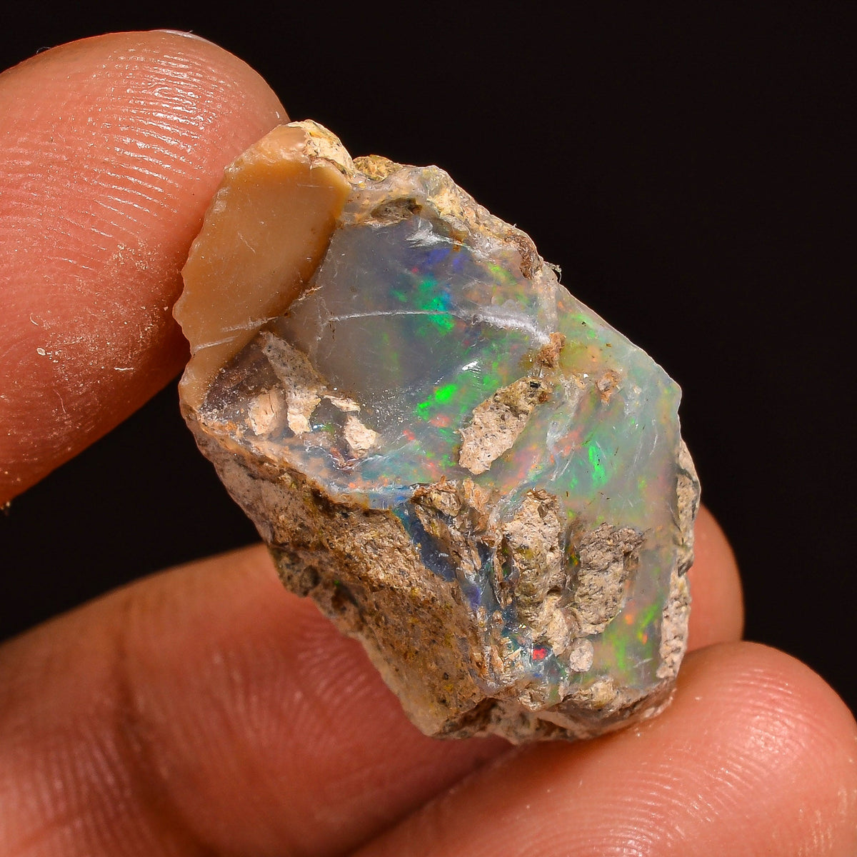 Unique Top Grade Quality 100% Natural Welo Fire Ethiopian Opal Fancy Rough Loose Gemstone For Making Jewelry 27X15X12 MM 18.50 Cts. KR59-30 Sunkarton