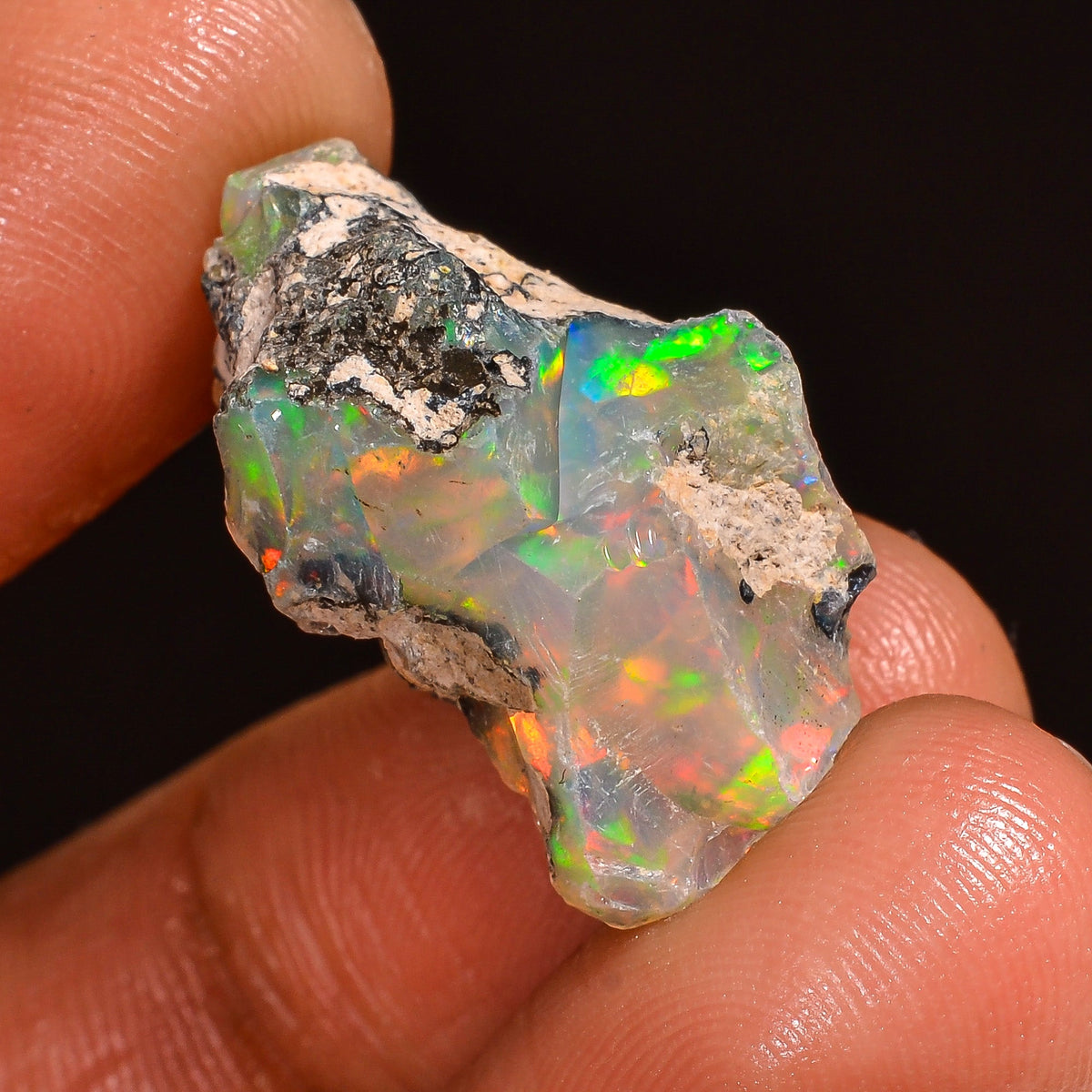 Wonderful Top Grade Quality 100% Natural Welo Fire Ethiopian Opal Fancy Rough Loose Gemstone For Making Jewelry 22X13X12MM 11.00 Cts KR59-31 Sunkarton