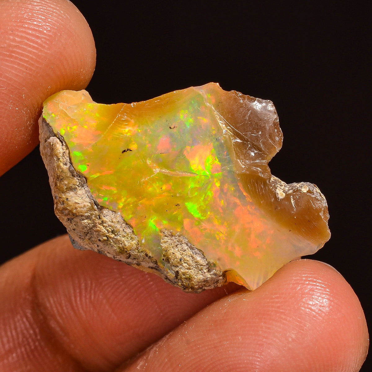 Mind Blowing Top Grade Quality 100% Natural Welo Fire Ethiopian Opal Rough Loose Gemstone For Making Jewelry 25X17X9 MM 14.00 Cts. KR59-32 Sunkarton