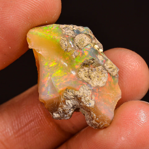Mind Blowing Top Grade Quality 100% Natural Welo Fire Ethiopian Opal Rough Loose Gemstone For Making Jewelry 25X17X9 MM 14.00 Cts. KR59-32 Sunkarton