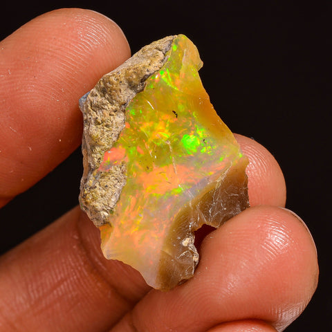 Mind Blowing Top Grade Quality 100% Natural Welo Fire Ethiopian Opal Rough Loose Gemstone For Making Jewelry 25X17X9 MM 14.00 Cts. KR59-32 Sunkarton