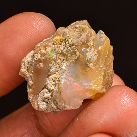 Outstanding Top Grade Quality 100% Natural Welo Fire Ethiopian Opal Rough Loose Gemstone For Making Jewelry 23X18X12 MM 20.00 Cts. KR59-33 Sunkarton
