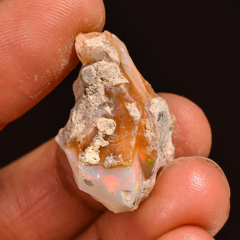Superb Top Grade Quality 100% Natural Welo Fire Ethiopian Opal Fancy Rough Loose Gemstone For Making Jewelry 24X17X12 MM 19.00 Cts. KR59-35 Sunkarton