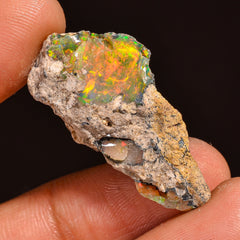 Supreme Top Grade Quality 100% Natural Welo Fire Ethiopian Opal Fancy Rough Loose Gemstone For Making Jewelry 30X15X7 MM 12.00 Cts. KR59-37 Sunkarton