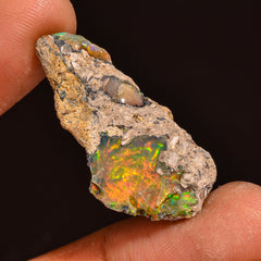 Supreme Top Grade Quality 100% Natural Welo Fire Ethiopian Opal Fancy Rough Loose Gemstone For Making Jewelry 30X15X7 MM 12.00 Cts. KR59-37 Sunkarton