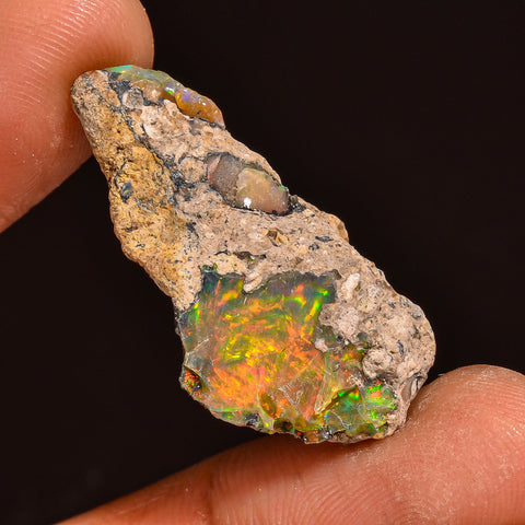 Supreme Top Grade Quality 100% Natural Welo Fire Ethiopian Opal Fancy Rough Loose Gemstone For Making Jewelry 30X15X7 MM 12.00 Cts. KR59-37 Sunkarton