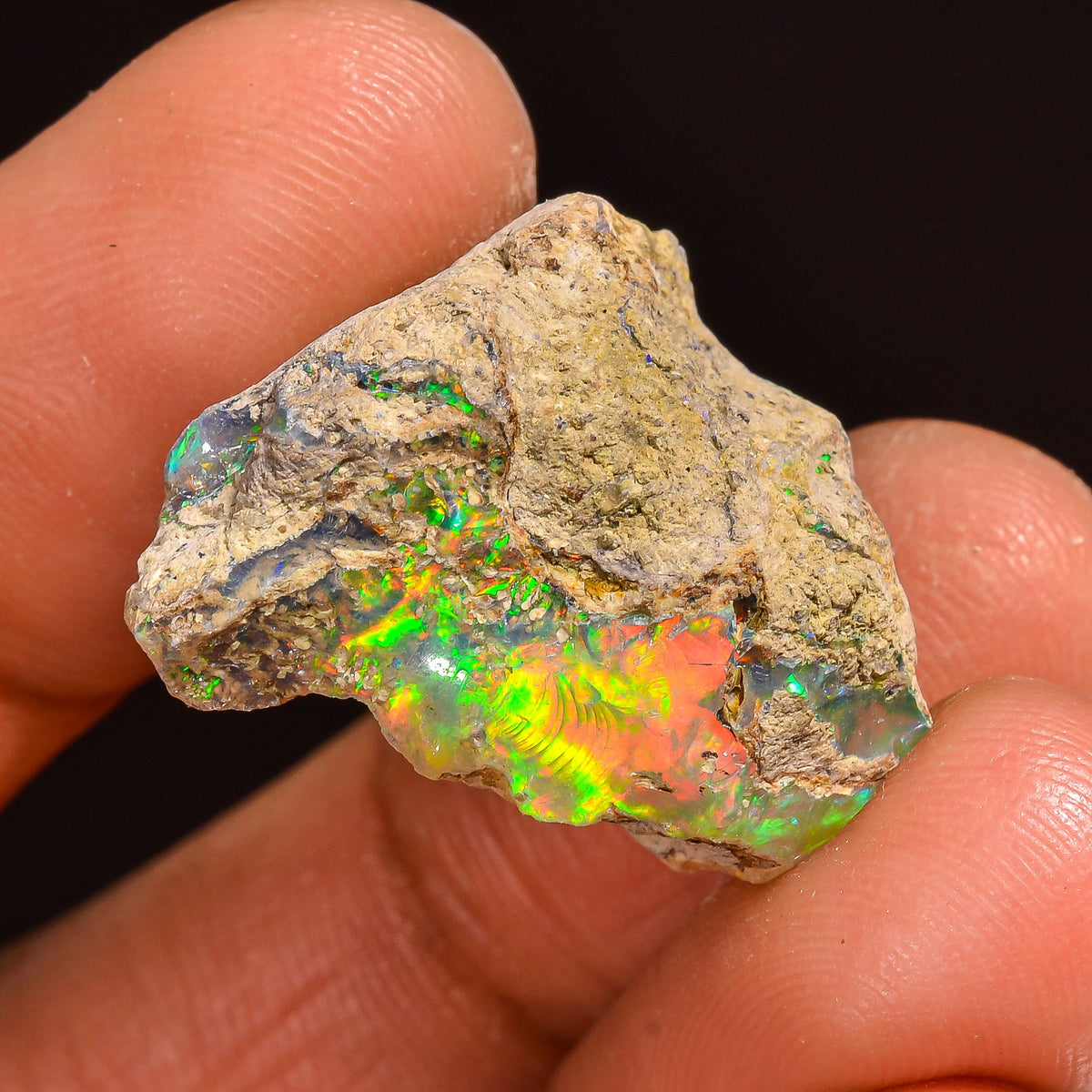 Terrific Top Grade Quality 100% Natural Welo Fire Ethiopian Opal Fancy Rough Loose Gemstone For Making Jewelry 22X18X13MM 15.00 Cts. KR59-39 Sunkarton