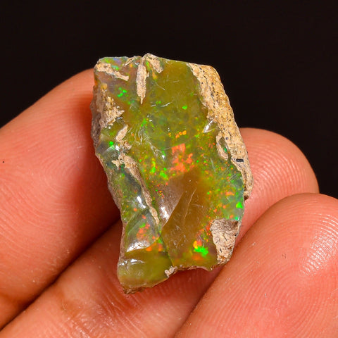 Unique Top Grade Quality 100% Natural Welo Fire Ethiopian Opal Fancy Shape Rough Loose Gemstone For Making Jewelry 21X13X8MM 10.50 Cts KR593 Sunkarton