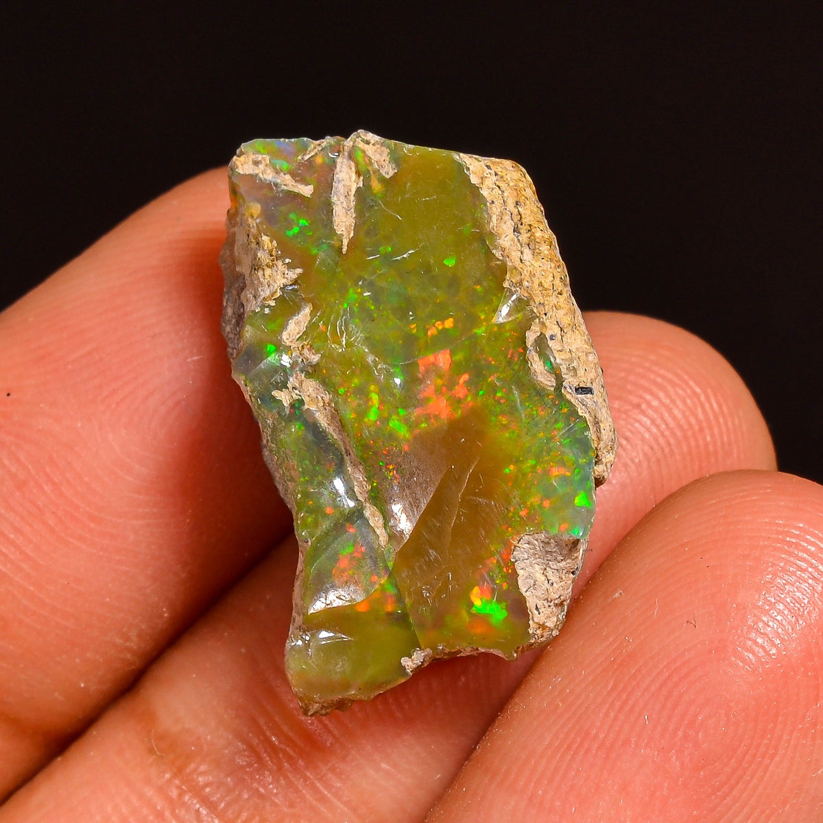 Unique Top Grade Quality 100% Natural Welo Fire Ethiopian Opal Fancy Shape Rough Loose Gemstone For Making Jewelry 21X13X8MM 10.50 Cts KR593 Sunkarton