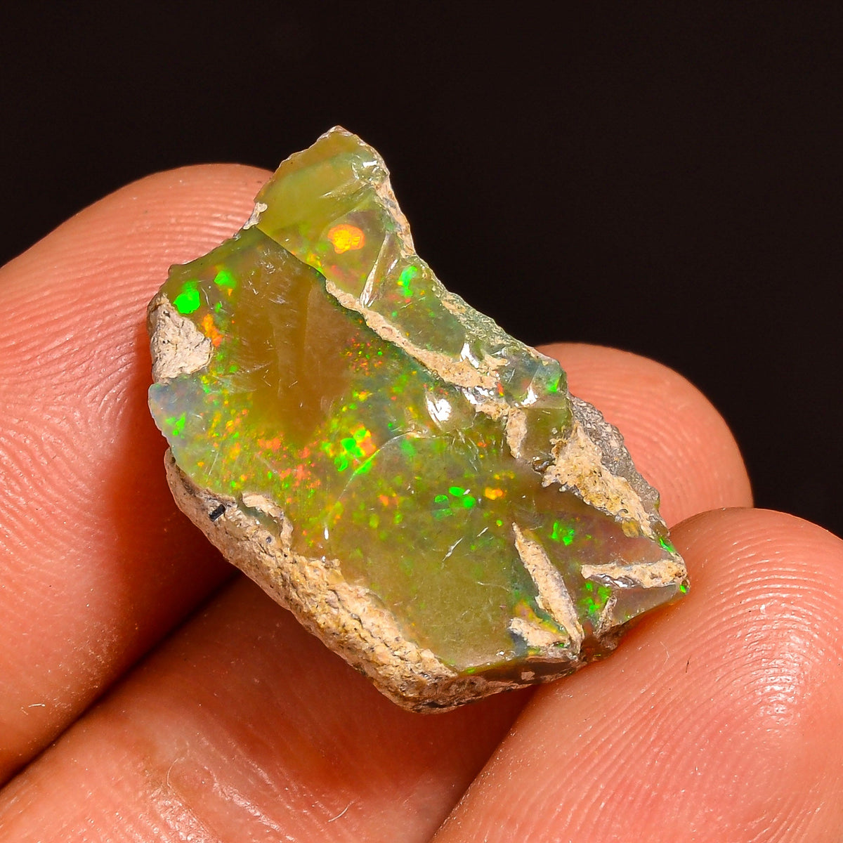 Unique Top Grade Quality 100% Natural Welo Fire Ethiopian Opal Fancy Shape Rough Loose Gemstone For Making Jewelry 21X13X8MM 10.50 Cts KR593 Sunkarton