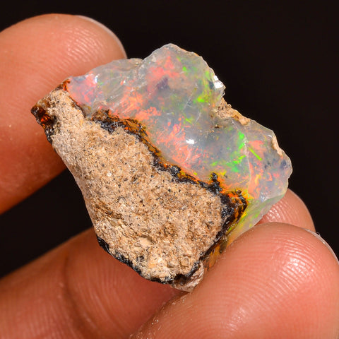 Unique Top Grade Quality 100% Natural Welo Fire Ethiopian Opal Fancy Rough Loose Gemstone For Making Jewelry 21X17X9 MM 14.00 Cts. KR59-40 Sunkarton