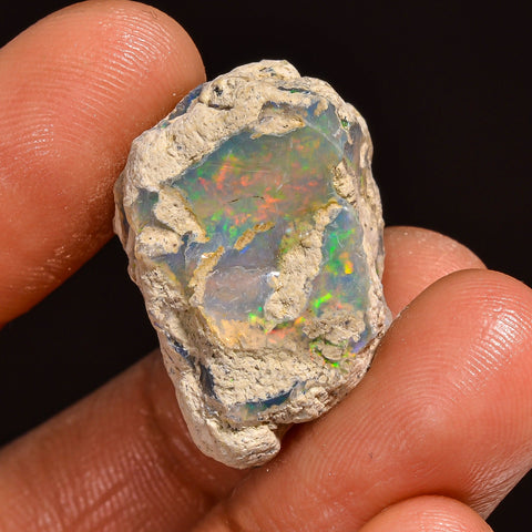 Excellent Top Grade Quality 100% Natural Welo Fire Ethiopian Opal Fancy Rough Loose Gemstone For Making Jewelry 25X17X11MM 18.50 Cts KR59-42 Sunkarton