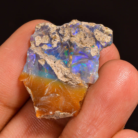 Exclusive Top Grade Quality 100% Natural Welo Fire Ethiopian Opal Fancy Rough Loose Gemstone For Making Jewelry 27X20X7MM 15.50 Cts. KR59-43 Sunkarton