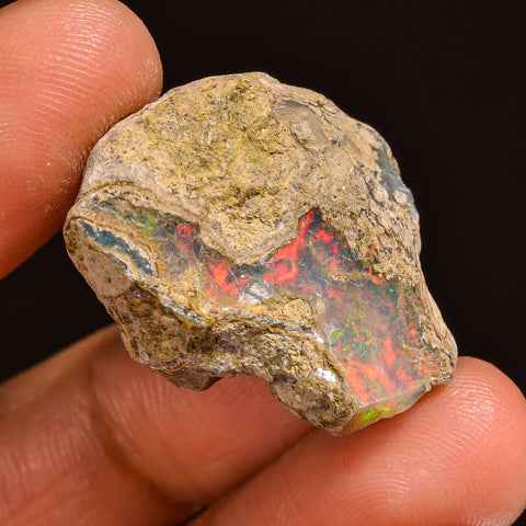 Fantastic Top Grade Quality 100% Natural Welo Fire Ethiopian Opal Fancy Rough Loose Gemstone For Making Jewelry 26X20X15MM 29.00 Cts KR59-46 Sunkarton