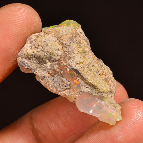 Gorgeous Top Grade Quality 100% Natural Welo Fire Ethiopian Opal Fancy Rough Loose Gemstone For Making Jewelry 30X16X11MM 18.50 Cts. KR59-47 Sunkarton
