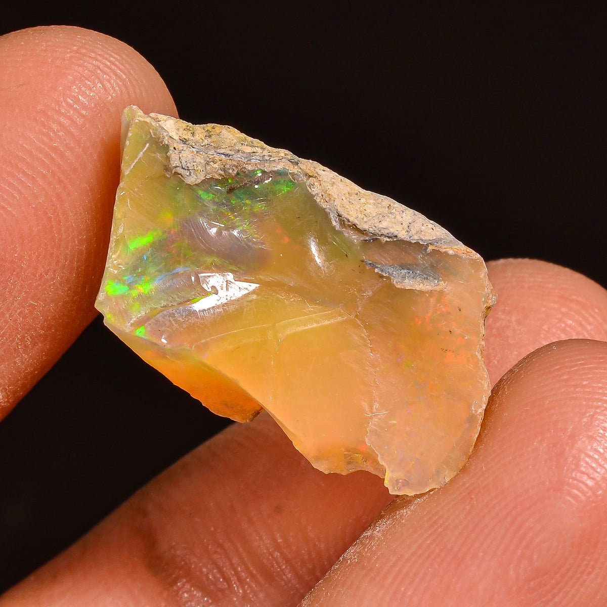 Immaculate Top Grade Quality 100% Natural Welo Fire Ethiopian Opal Fancy Rough Loose Gemstone For Making Jewelry 21X12X5MM 06.50 Cts KR59-48 Sunkarton