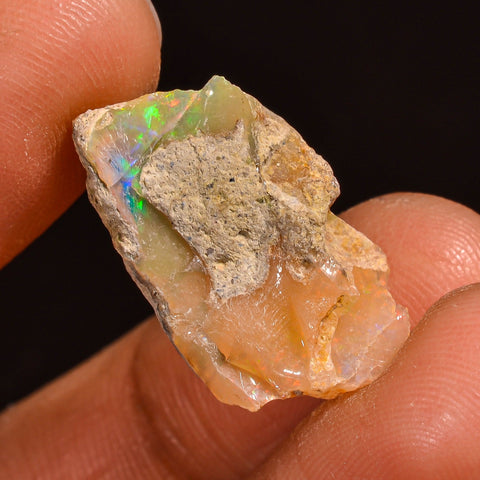 Immaculate Top Grade Quality 100% Natural Welo Fire Ethiopian Opal Fancy Rough Loose Gemstone For Making Jewelry 21X12X5MM 06.50 Cts KR59-48 Sunkarton