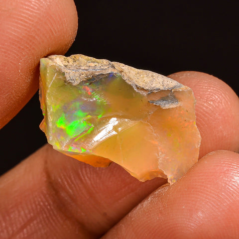 Immaculate Top Grade Quality 100% Natural Welo Fire Ethiopian Opal Fancy Rough Loose Gemstone For Making Jewelry 21X12X5MM 06.50 Cts KR59-48 Sunkarton