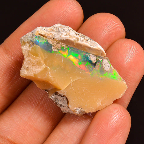 Wonderful Top Grade Quality 100% Natural Welo Fire Ethiopian Opal Fancy Rough Loose Gemstone For Making Jewelry 31X20X13MM 26.50 Cts. KR59-4 Sunkarton