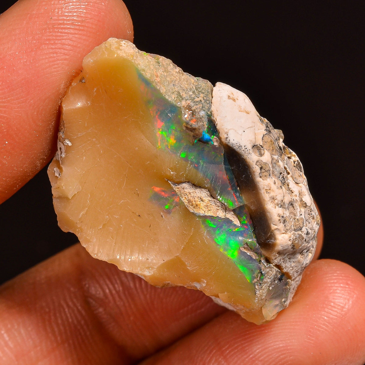 Wonderful Top Grade Quality 100% Natural Welo Fire Ethiopian Opal Fancy Rough Loose Gemstone For Making Jewelry 31X20X13MM 26.50 Cts. KR59-4 Sunkarton